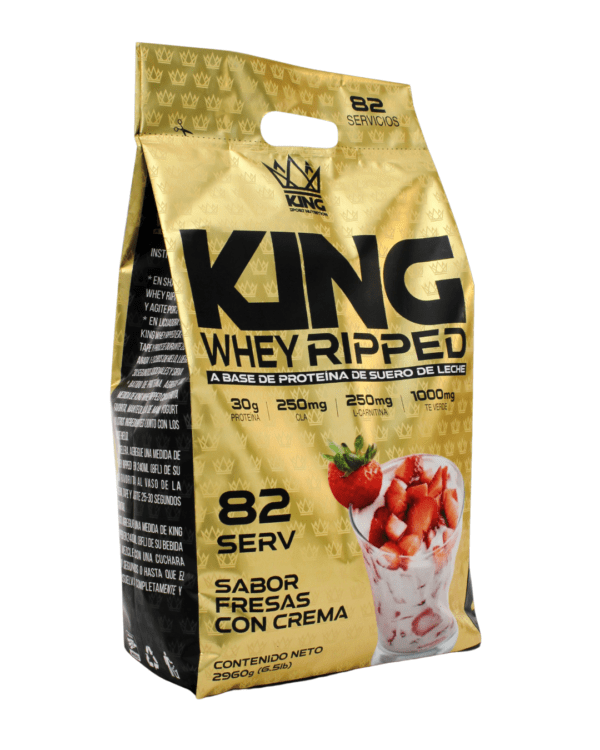 KING WHEY PROTEIN 6LB - Sabor Fresas con Crema - Imagen 2