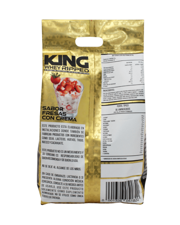 KING WHEY PROTEIN 6LB - Sabor Fresas con Crema - Imagen 4