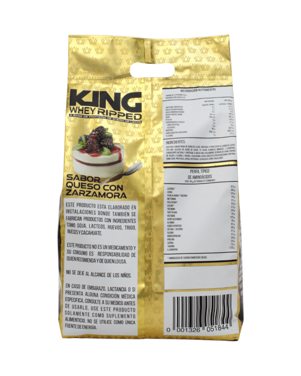 KING WHEY RIPPED 6 lb - Sabor Queso Zarzamora - Imagen 4